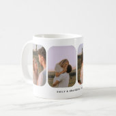 Modern 4-Photo Wedding Couple Names Kaffeetasse (Vorderseite Links)