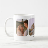Modern 4-Photo Wedding Couple Names Kaffeetasse (Links)
