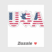 Modern 4th july Patriotic America Flag Monogram Aufkleber (Blatt)