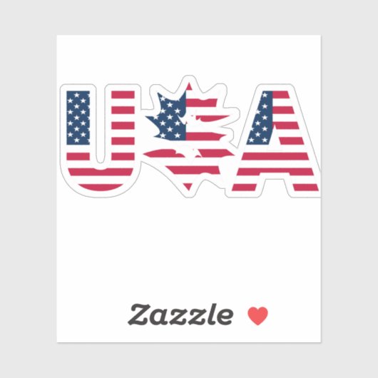 Modern 4th july Patriotic America Flag Monogram Aufkleber (Blatt)