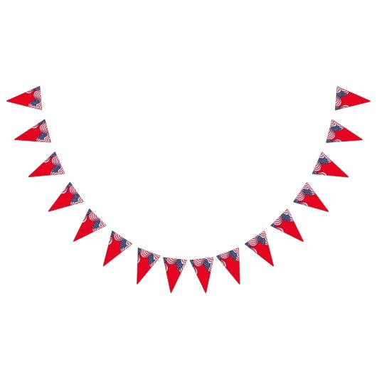 Modern 4th july Patriotic American USA Flag Wimpelkette (Alle)
