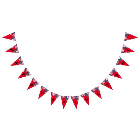 Modern 4th july Patriotic American USA Flag Wimpelkette (Alle)