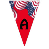 Modern 4th july Patriotic American USA Flag Wimpelkette (Dritte Fahne)