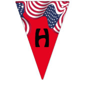 Modern 4th july Patriotic American USA Flag Wimpelkette (Zweite Fahne)