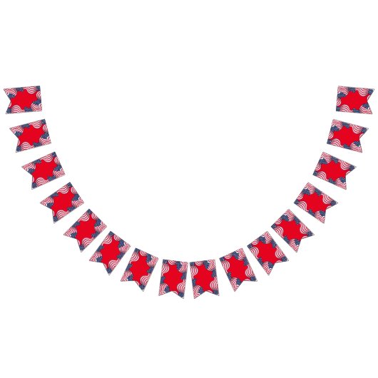 Modern 4th july Patriotic American USA Flag Wimpelkette (Alle)