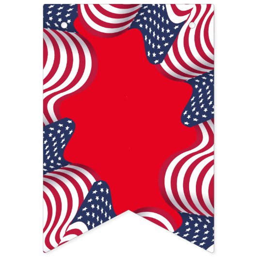 Modern 4th july Patriotic American USA Flag Wimpelkette (Zweite Fahne)