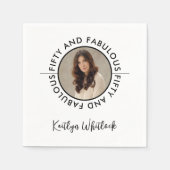 Modern 50 and Fabulous Bold 50th Birthday Party Serviette (Vorderseite)