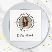 Modern 50 and Fabulous Bold 50th Birthday Party Serviette