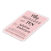 Modern 50 and Fabulous Pink 50th Birthday Party Magnet (Linke Seite)