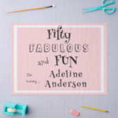 Modern 50 and Fabulous Pink 50th Birthday Party Seidenpapier (Basteln)