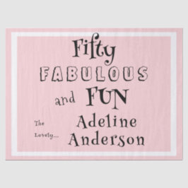 Modern 50 and Fabulous Pink 50th Birthday Party Seidenpapier