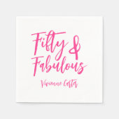 Modern 50 and Fabulous Pink 50th Birthday Party Serviette (Vorderseite)