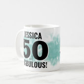 Modern 50 Fabulous 50. Geburtstag Kaffeetasse (Vorderseite Links)