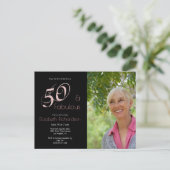 Modern 50 fabulous 50th birthday Foto Postkarte (Stehend Vorderseite)