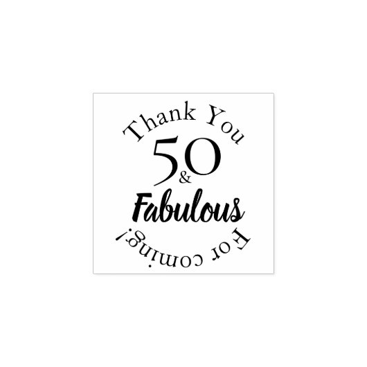 Modern 50 & Fabulous Favour Message Design Gummistempel (Prägung)