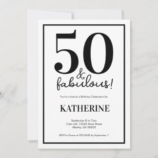 Modern 50 und Fabulous 50. Geburtstag Einladung
