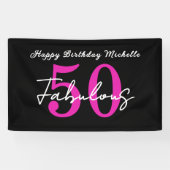 Modern 50th Birthday 50 and Fabulous Party Banner (Horizontal)