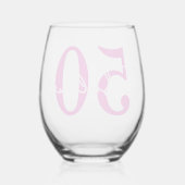 Modern 50th Birthday 50 and Fabulous Party Weinglas Ohne Stiel (Rückseite)