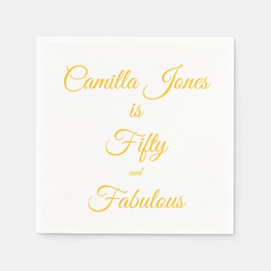Modern, 50th Birthday custom napkin Serviette (Vorderseite)