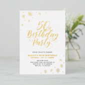 Modern 50th Birthday Party Real Foil Invitation Folieneinladung (Stehend vorne)