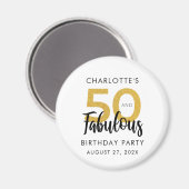 Modern 50th Birthday Party Script Custom Swag Magnet (Vorderseite/Rückseite)