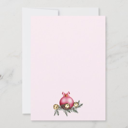 Modern 50th Christmas Birthday Party Blush Pink Einladung (Rückseite)