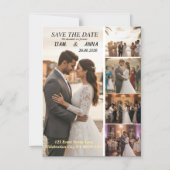Modern 5 Photo Wedding Save the Date Card Magneteinladung (Vorderseite)