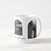 Modern 5 Year Anniversary 3-Photo Wedding Couple Kaffeetasse (VorderseiteRechts)