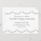 Modern 60. Diamond Hochzeitstag Einladung (Vorne/Hinten)