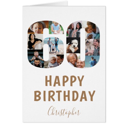 Modern 60. Happy Birthday Foto Collage (Vorne)
