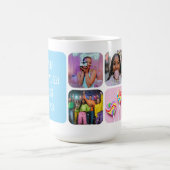 Modern 6 Custom Photo Text Besties Retro Blue Kaffeetasse (Mittel)
