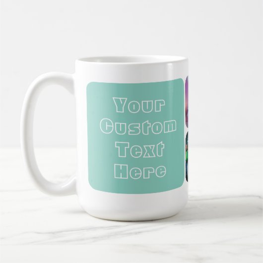 Modern 6 Custom Photo Text Besties Retro Green Kaffeetasse (Links)