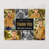 Modern 6 Foto Collage Abschluss Vielen Dank Postkarte (Vorderseite)