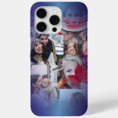 Modern 6 Foto Collage Blue Gradient Case-Mate iPhone Hülle (Rückseite)