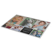 Modern 6 Foto Collage Quote Familienname Schneidebrett (Ecke)
