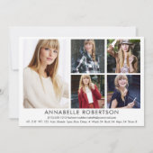 Modern 6 Foto Fashion Modeling Model Comp Card Einladung (Rückseite)