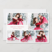 modern 6 Multi Foto Collage RED frohe Weihnachten (Vorderseite)