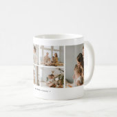 Modern 6-Photo Collage Custom Family Name Kaffeetasse (VorderseiteRechts)