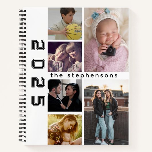 Modern 6 Photo Collage Personalized Notizblock (Vorderseite)