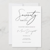 Modern 70 and Fabulous 70th Birthday Party Einladung (Vorderseite)