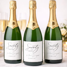 Modern 70 and Fabulous 70th Birthday Party  Schaumweinetikett