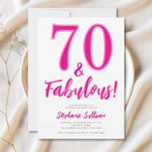 Modern 70 and Fabulous Pink 70th Birthday Party