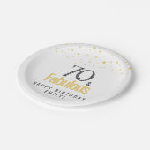 Modern 70 und fabelhaft Geburtstag Pappteller (Schrägansicht)