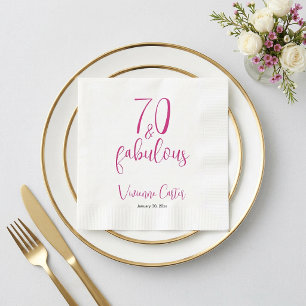 Modern 70 und Fantastisch Name Datum 70. Geburtsta Serviette