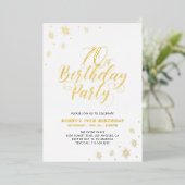Modern 70th Birthday Party Real Foil Invitation Folieneinladung (Stehend vorne)