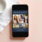 Modern 7 Foto Collage Blue Abschluss Ankündigung