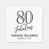Modern 80 und Fabulous Fetter Name Datum Geburtsta Serviette (Vorderseite)