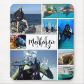 Modern 8-Collage Monogram Name Custom Mousepad (Vorne)