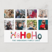 Modern 8 Foto Ho Ho Ho Weihnachten Postkarte (Vorderseite)