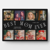 Modern 8 Photo Collage Best Mom Ever Black Fotoplatte (Vorderseite)